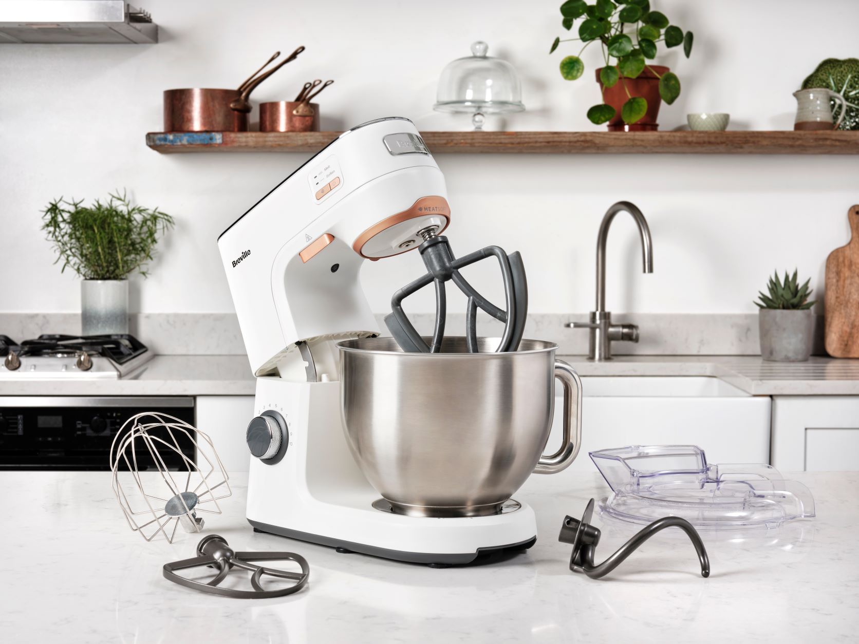 The Breville Stand Mixer with HeatSoft® Technology, there’s no wait to